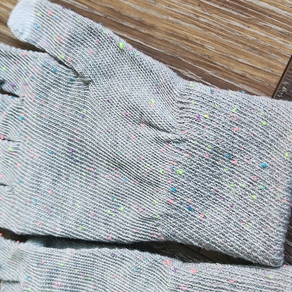 NWOT Confetti SO Fingerless Gloves Mittens Gray Neon Pink Blue Lime Green Purple - Picture 9 of 12